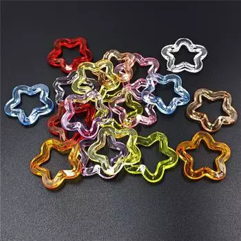 30 шт. 30 мм свободные бусины со звездами пятиугольный кулон прозрачный модный DIY ювелирные аксессуары акриловые подвески материал ручной работы креативный разноцветный