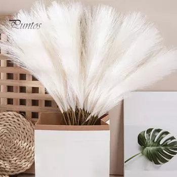 30 шт. 55 см искусственный тростник пушистый реалистичный искусственный пампасная трава для вечеринки домашний офис стол центральный элемент имитация растений украшение орнамент фиолетовый
