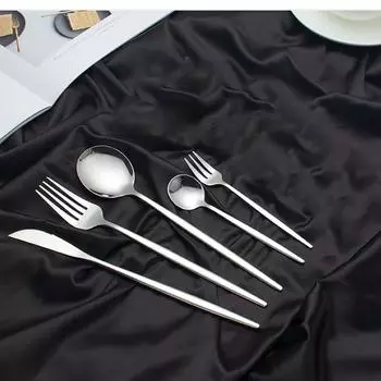 30 шт./6 наборов Столовые приборы Ножи Вилки Десертные Кофейные Чайные ложки Ложки Набор посуды из нержавеющей стали Столовые приборы Кухонная посуда