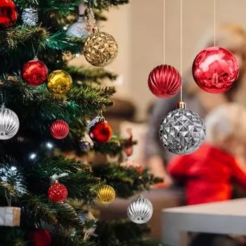 30 шт., 6 см, рождественские шары со шнурком, украшения для рождественской елки, подвесные подвески для рождественской елки, новогодний подарок, украшение для дома и вечеринки C