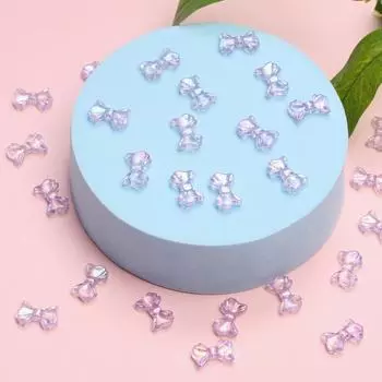 30 шт. 8,7*14,7 мм, декоративные маленькие блестящие бусины с бантиком AB для DIY, цепочка для мобильного телефона, изготовление ювелирных изделий, прозрачные ювелирные аксессуары оранжевый