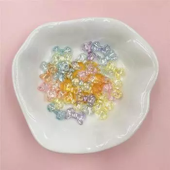 30 шт. 8,7*14,7 мм акриловые блестящие прозрачные AB маленькие бусины с бантом DIY ювелирные аксессуары креативный материал для изготовления цепочек для мобильных телефонов белый