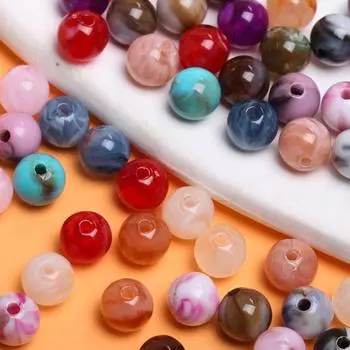 30 шт. 8 мм браслет, ожерелье, аксессуары, круглый имитация нефрита, изготовление ювелирных изделий из смолы, модные ювелирные изделия из бисера, изящные ювелирные изделия Style17 8mm 30Pcs