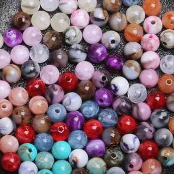 30 шт. 8 мм искусственный нефритовый камень, круглые бусины из смолы для изготовления ювелирных изделий, модный браслет, ожерелье, аксессуары из бисера Style2 8mm 30Pcs