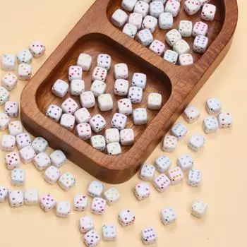 30 шт. 8 мм квадратные акриловые бусины-разделители для браслета, ожерелья, подвесных украшений, изготовление аксессуаров