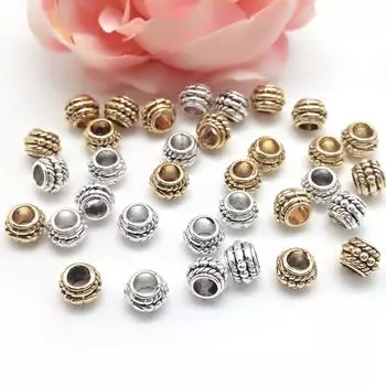 30 шт., 8 мм, трехслойное кольцо, бусины из цинкового сплава для изготовления ювелирных изделий, браслет, украшение «сделай сам» 8mm 30pcs золотой