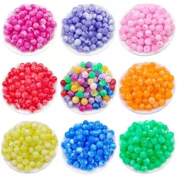 30 шт. акриловые хлопьевидные облака креативные серьги-браслеты 8 мм DIY ювелирные аксессуары круглые бусины модные синий