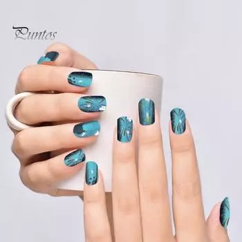 30 шт., элегантные бамбуковые красные квадратные ногти в китайском стиле, короткие глянцевые наращивания ногтей, полное покрытие, салон для дома, для женщин и девочек, набор накладных ногтей A