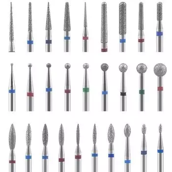 30 шт. алмазные фрезы для ногтей, фрезы с заусенцами для пилочек для ногтей, сверла для очистки кутикулы, аппарат для маникюра, художественные инструменты