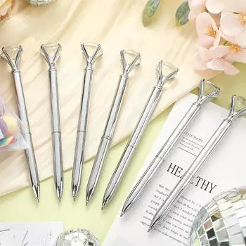 30 шт. алмазных ручек, большая шариковая ручка с кристаллами и бриллиантами, блестящая металлическая шариковая ручка, черные шариковые ручки для офиса и школы серебряный