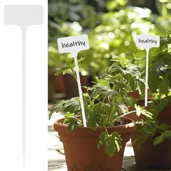 30 шт. этикетки для растений Т-образные пластиковые водонепроницаемые бирки для растений легко писать садовые маркеры жёлтый