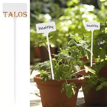 30 шт. этикеток для растений, Т-образные пластиковые водонепроницаемые бирки для растений, легко пишущиеся садовые маркеры для уличных и комнатных растений в горшках, двора, патио жёлтый