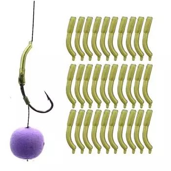 30 шт., аксессуары для ловли карпа, D Rig, крючки, выравниватели лески, рукав, рукав против запутывания, для волос, снасти Ронни, концевые снасти