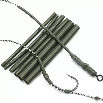 30 шт., аксессуары для ловли карпа, противозапутывающиеся рукава, выравнивающая трубка для карповой ловли, волосы, Ronnie Rig, терминальные снасти