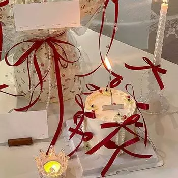 30 шт. бант для торта, бант из ленты, украшения для кексов, украшения на день рождения, банты для вечеринки арбуз красный