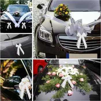 30 шт. бантов, белые банты, лента с сердечками, для упаковки подарков, декора свадебных подарков на автомобиль, цветочных корзин, подарочной упаковки на день рождения, праздничные подарки, декор белый