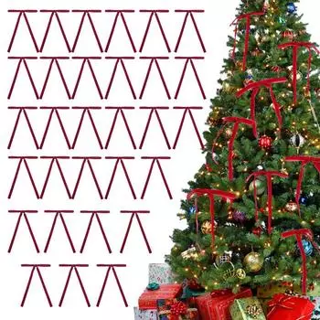 30 шт. бархатных бантов, рождественские банты из лент для рождественского домашнего декора, венков на елку, подарочной упаковки, поделок своими руками, праздничных зимних A