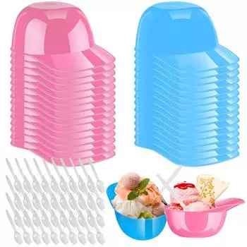 30 шт. бейсбольный шлем, миска для мороженого с 40 шт. ложками для мороженого, креативная десертная посуда, товары для вечеринок