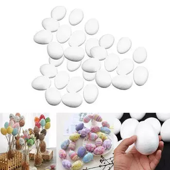 30 шт. белых пенопластовых яиц для лепки, декоративные шарики, украшения