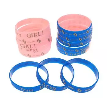 30 шт., браслеты для вечеринки с указанием пола мальчика или девочки, браслеты для команды невесты для команды Венди, приветствие, украшение для детского душа, силикон Onesize