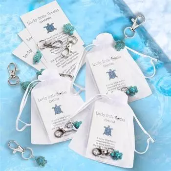 30 шт. брелок для ключей в виде черепахи, маленькая счастливая черепаха, позитивные вдохновляющие металлические брелоки в виде черепахи с карточкой и сумкой на шнурке для выражения признательности сотрудникам 1 Set