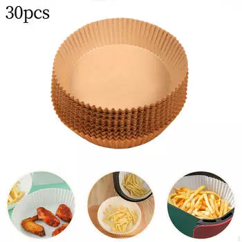 30 шт., бумажные вкладыши, натуральный коврик для жарки на гриле, силиконовый коврик для выпечки, противень для кухонной духовки коричневый