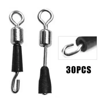 30 шт., быстросменные крючки, длина звена, вертлюги, соединители, поплавковая кормушка для рыбалки Large