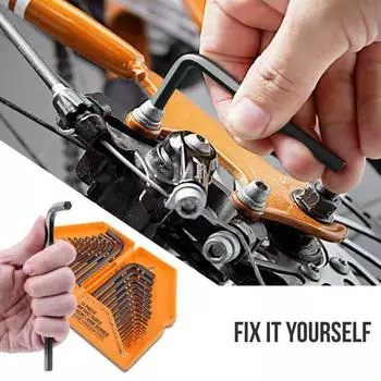 30 шт. CRV L-образный ключ для велосипеда, набор внутренних шестигранных ключей, хром-ванадиевая сталь, МЕТРИЧЕСКИЙ SAE, ремонт велосипеда разноцветный