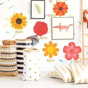 30 шт. деревянных цветов для рисования, украшения для дома, доски для самостоятельной установки, сувениры для вечеринок из дерева