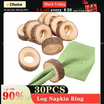 30 шт. деревянных колец для салфеток, креативные держатели для салфеток для украшения стола на свадьбу, бар, ресторан, рождественскую вечеринку, ужин
