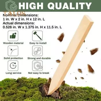 30 шт. деревянных садовых колышков, колышки для оценки и обследования, ландшафтные колышки для поддержки растений, садовых ограждений, границ обследования, базовых линий 30PCS