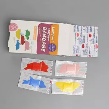 30 шт. детский пластырь для перевязки ран с рисунком из мультфильма пластырь дышащий стикер гемостаз экстренный комплект детский пластырь