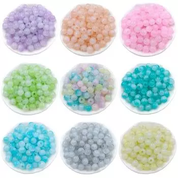 30 шт. для изготовления браслета и ожерелья, желейные цветные свободные бусины, размазанные градиентные свободные бусины, аксессуары для ювелирных изделий своими руками, креативные бусины 8mm 30Pcs серый