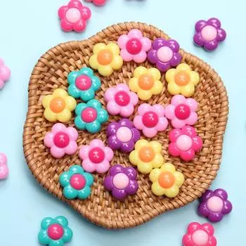 30 шт. для изготовления браслета и ожерелья, ювелирные аксессуары, акриловая креативная подвеска с цветком, свободные бусины, модные одноцветные инструменты 30Pcs