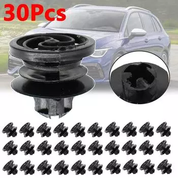 30 шт. фиксатор дверной карты автомобиля, зажимы для обшивки панели для VW Volkswagen Jetta Golf Mk4 Passat B5, внутренние заклепки, зажим для крепления чёрный