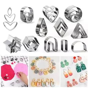 30 шт. формочки для сережек из полимерной глины из нержавеющей стали, форма для выпечки, ручная работа, поделки для кухни, выпечки, изготовления украшений, тортов