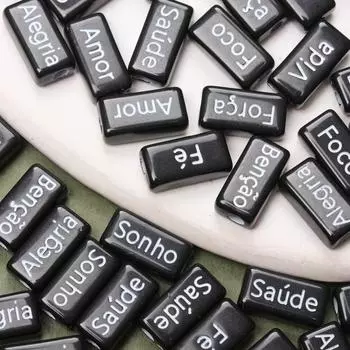 30 шт. французские слова прямоугольные свободные разделительные бусины для изготовления ювелирных изделий своими руками браслеты ожерелья ручная работа изготовленный вручную материал подвески аксессуары