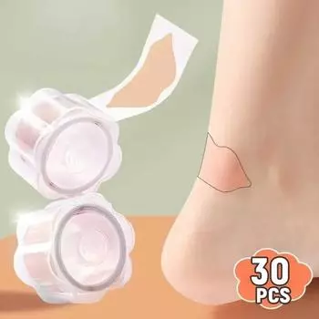 30 шт. гелевая защита пятки, пластыри для ног, клейкие волдыри, подушечки для пятки, наклейки для обуви, облегчение боли, пластырь, подушка для ухода за ногами, ручка transparent