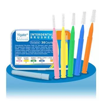 30 шт. I-образная межзубная щетка, зубная нить, межзубные очистители, ортодонтическая зубная щетка для зубов, зубочистка, инструмент для ухода за полостью рта
