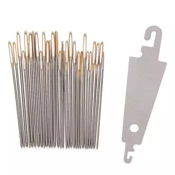 30 шт. иглы для ручного шитья с золотым глазом, иглы для вышивки крестом с нитевдевателем