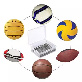 30 шт. иглы для воздушного насоса, иглы для шарикового насоса из нержавеющей стали, сменные иглы для накачивания воздуха, штифт для накачивания воздуха с коробкой