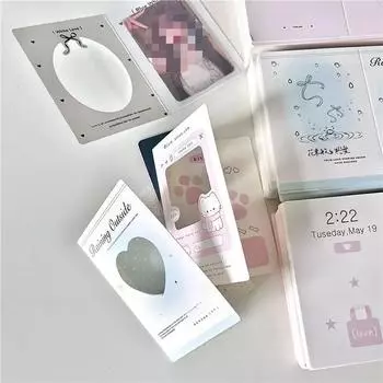 30 шт. INS Aesthetics Cute Dog Cat Hollow Window Folding Back Card Kpop 3-дюймовая фотокарточка DIY Decor Packaging Fixed Card