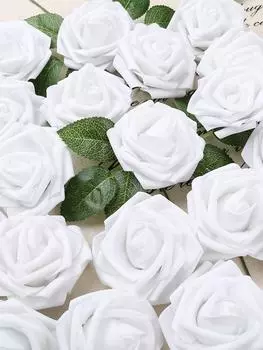 30 шт. искусственные розы из пены со стеблями 8 см розы из пены цветы для свадебного душа свадебные центральные украшения для праздничного стола оранжевый