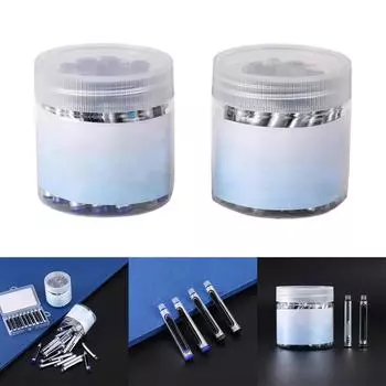 30 шт. картриджей для перьевых ручек, сменные чернила 3,4 мм, быстросохнущие чернила, синие и черные чернильные картриджи для перьевых ручек синий