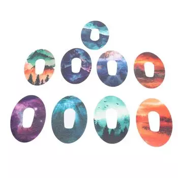 30 шт. клеевых пластырей с акварельным пейзажем, 9 дизайнов, наклейки для датчиков, дышащие чехлы для датчиков