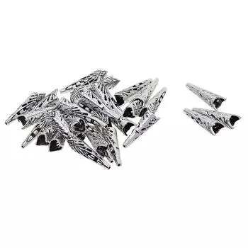 30 шт., колпачки с кисточками из рога, наконечники из бисера, очаровательные ювелирные изделия, ремесленные украшения 35x10mm серебряный