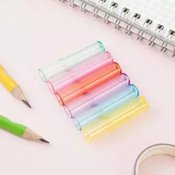 30 шт./компл. чехол для карандашей разных цветов, прозрачное вентиляционное отверстие, сверхмощный мини-защитный пластиковый детский деревянный удлинитель для карандашей, школьные принадлежности разноцветный