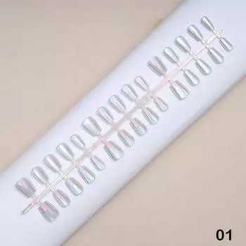 30 шт./компл. кошачьи глазки накладные ногти простые блестящие квадратные накладные ногти съемные полное покрытие накладные ногти типсы A1