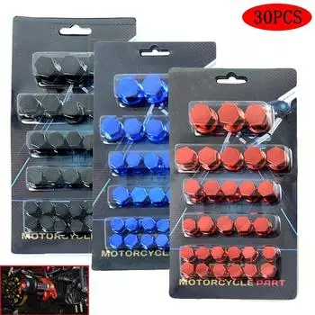 30 шт./компл. крышка винта для мотоцикла, декоративная крышка для гайки двигателя, колпачки для болтов двигателя для Yamaha Kawasaki Honda, аксессуары для автомобиля и велосипеда MYY красный