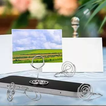 30 шт./компл., металлический держатель для карт, настольный стоячий многофункциональный мини-фото, меню, памятка, номер стола, дисплей, зажим-органайзер, подставка серебряный